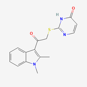 molecular formula C16H15N3O2S B4832207 2-{[2-(1,2-dimethyl-1H-indol-3-yl)-2-oxoethyl]thio}-4(1H)-pyrimidinone 