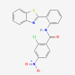 molecular formula C20H12ClN3O3S B4832211 N-[2-(1,3-benzothiazol-2-yl)phenyl]-2-chloro-4-nitrobenzamide 