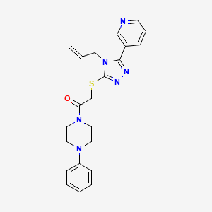 molecular formula C22H24N6OS B4832212 1-({[4-allyl-5-(3-pyridinyl)-4H-1,2,4-triazol-3-yl]thio}acetyl)-4-phenylpiperazine 