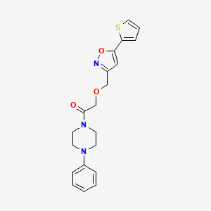 molecular formula C20H21N3O3S B4832230 1-phenyl-4-({[5-(2-thienyl)-3-isoxazolyl]methoxy}acetyl)piperazine 