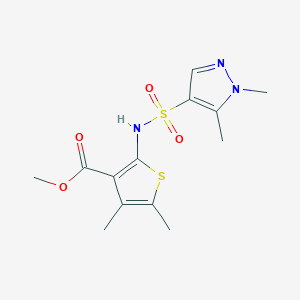 molecular formula C13H17N3O4S2 B4832246 methyl 2-{[(1,5-dimethyl-1H-pyrazol-4-yl)sulfonyl]amino}-4,5-dimethyl-3-thiophenecarboxylate 