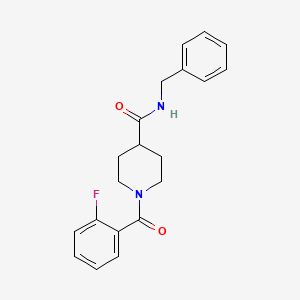 molecular formula C20H21FN2O2 B4832249 N-benzyl-1-(2-fluorobenzoyl)-4-piperidinecarboxamide 