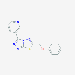 molecular formula C16H13N5OS B483225 6-[(4-Methylphenoxy)methyl]-3-pyridin-3-yl[1,2,4]triazolo[3,4-b][1,3,4]thiadiazole CAS No. 849911-97-3
