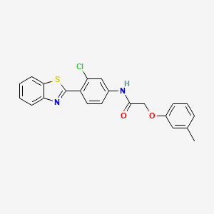molecular formula C22H17ClN2O2S B4832251 N-[4-(1,3-benzothiazol-2-yl)-3-chlorophenyl]-2-(3-methylphenoxy)acetamide 