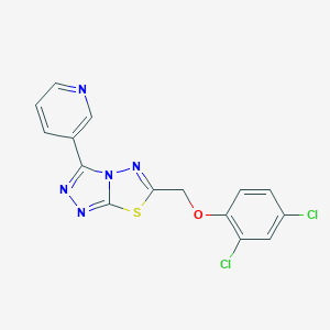 molecular formula C15H9Cl2N5OS B483226 2,4-Dichlorophenyl [3-(3-pyridinyl)[1,2,4]triazolo[3,4-b][1,3,4]thiadiazol-6-yl]methyl ether CAS No. 586988-20-7