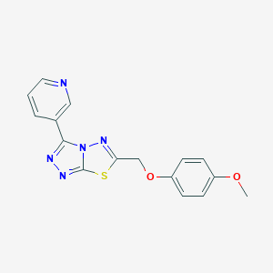 molecular formula C16H13N5O2S B483228 6-[(4-Methoxyphenoxy)methyl]-3-(3-pyridinyl)[1,2,4]triazolo[3,4-b][1,3,4]thiadiazole CAS No. 862198-52-5