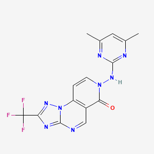 molecular formula C15H11F3N8O B4832303 7-[(4,6-dimethyl-2-pyrimidinyl)amino]-2-(trifluoromethyl)pyrido[3,4-e][1,2,4]triazolo[1,5-a]pyrimidin-6(7H)-one 