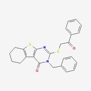molecular formula C25H22N2O2S2 B4832311 3-benzyl-2-[(2-oxo-2-phenylethyl)thio]-5,6,7,8-tetrahydro[1]benzothieno[2,3-d]pyrimidin-4(3H)-one CAS No. 331964-41-1
