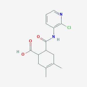 molecular formula C15H17ClN2O3 B4832337 6-{[(2-chloro-3-pyridinyl)amino]carbonyl}-3,4-dimethyl-3-cyclohexene-1-carboxylic acid 