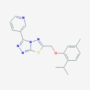 molecular formula C19H19N5OS B483234 2-Isopropyl-5-methylphenyl [3-(3-pyridinyl)[1,2,4]triazolo[3,4-b][1,3,4]thiadiazol-6-yl]methyl ether CAS No. 878432-63-4