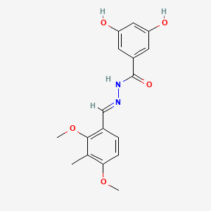 molecular formula C17H18N2O5 B4832340 N'-(2,4-dimethoxy-3-methylbenzylidene)-3,5-dihydroxybenzohydrazide 