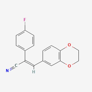 molecular formula C17H12FNO2 B4832379 3-(2,3-dihydro-1,4-benzodioxin-6-yl)-2-(4-fluorophenyl)acrylonitrile 