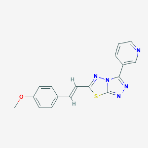 molecular formula C17H13N5OS B483238 6-[(E)-2-(4-methoxyphenyl)ethenyl]-3-(pyridin-3-yl)[1,2,4]triazolo[3,4-b][1,3,4]thiadiazole CAS No. 853891-68-6