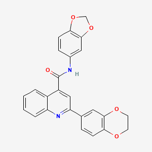 molecular formula C25H18N2O5 B4832384 N-1,3-benzodioxol-5-yl-2-(2,3-dihydro-1,4-benzodioxin-6-yl)-4-quinolinecarboxamide 