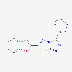 molecular formula C16H9N5OS B483239 6-(1-Benzofuran-2-yl)-3-(3-pyridinyl)[1,2,4]triazolo[3,4-b][1,3,4]thiadiazole CAS No. 853891-72-2