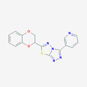 molecular formula C16H11N5O2S B483241 6-(2,3-Dihydro-1,4-benzodioxin-2-yl)-3-(3-pyridinyl)[1,2,4]triazolo[3,4-b][1,3,4]thiadiazole CAS No. 878432-82-7