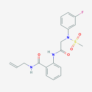 molecular formula C19H20FN3O4S B4832410 N-allyl-2-{[N-(3-fluorophenyl)-N-(methylsulfonyl)glycyl]amino}benzamide 