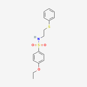 molecular formula C16H19NO3S2 B4832418 4-ethoxy-N-[2-(phenylthio)ethyl]benzenesulfonamide 