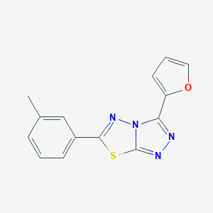 molecular formula C14H10N4OS B483242 3-(2-Furyl)-6-(3-methylphenyl)[1,2,4]triazolo[3,4-b][1,3,4]thiadiazole CAS No. 843636-60-2