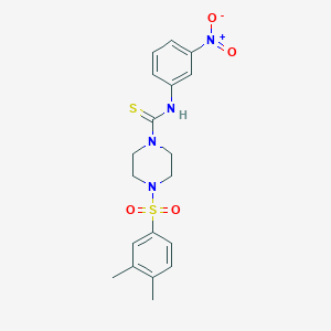 molecular formula C19H22N4O4S2 B4832451 4-[(3,4-dimethylphenyl)sulfonyl]-N-(3-nitrophenyl)-1-piperazinecarbothioamide 