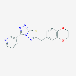 molecular formula C17H13N5O2S B483246 6-(2,3-Dihydro-1,4-benzodioxin-6-ylmethyl)-3-(3-pyridinyl)[1,2,4]triazolo[3,4-b][1,3,4]thiadiazole CAS No. 878432-87-2