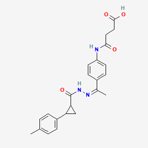 4-{[4-(N-{[2-(4-methylphenyl)cyclopropyl]carbonyl}ethanehydrazonoyl)phenyl]amino}-4-oxobutanoic acid