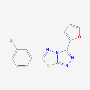 molecular formula C13H7BrN4OS B483248 6-(3-Bromophenyl)-3-(2-furyl)[1,2,4]triazolo[3,4-b][1,3,4]thiadiazole CAS No. 895335-76-9