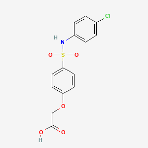 molecular formula C14H12ClNO5S B4832491 (4-{[(4-chlorophenyl)amino]sulfonyl}phenoxy)acetic acid 