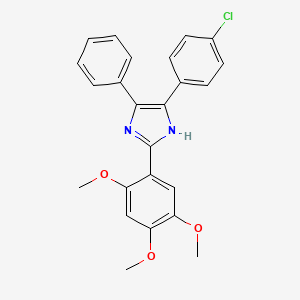 molecular formula C24H21ClN2O3 B4832497 5-(4-chlorophenyl)-4-phenyl-2-(2,4,5-trimethoxyphenyl)-1H-imidazole 