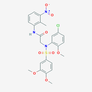 molecular formula C24H24ClN3O8S B4832515 N~2~-(5-chloro-2-methoxyphenyl)-N~2~-[(3,4-dimethoxyphenyl)sulfonyl]-N~1~-(2-methyl-3-nitrophenyl)glycinamide 