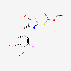 molecular formula C15H14INO5S2 B4832516 O-ethyl S-[4-(3-iodo-4,5-dimethoxybenzylidene)-5-oxo-4,5-dihydro-1,3-thiazol-2-yl] thiocarbonate 