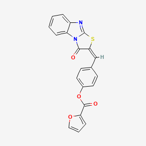 4-[(3-oxo[1,3]thiazolo[3,2-a]benzimidazol-2(3H)-ylidene)methyl]phenyl 2-furoate