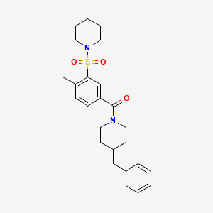 4-benzyl-1-[4-methyl-3-(1-piperidinylsulfonyl)benzoyl]piperidine