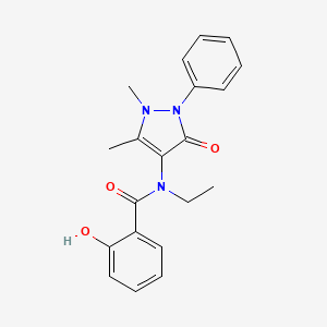 molecular formula C20H21N3O3 B4832556 N-(1,5-二甲基-3-氧代-2-苯基-2,3-二氢-1H-吡唑-4-基)-N-乙基-2-羟基苯甲酰胺 CAS No. 15166-24-2