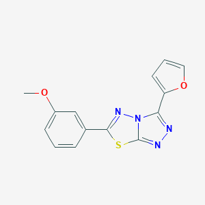 molecular formula C14H10N4O2S B483256 3-[3-(2-Furyl)[1,2,4]triazolo[3,4-b][1,3,4]thiadiazol-6-yl]phenyl methyl ether CAS No. 585550-22-7