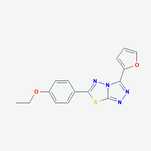 molecular formula C15H12N4O2S B483258 6-(4-Ethoxyphenyl)-3-(furan-2-yl)[1,2,4]triazolo[3,4-b][1,3,4]thiadiazole CAS No. 577770-56-0