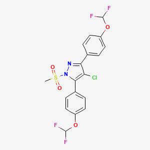 4-chloro-3,5-bis[4-(difluoromethoxy)phenyl]-1-(methylsulfonyl)-1H-pyrazole