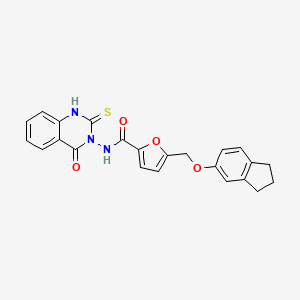 molecular formula C23H19N3O4S B4832606 5-[(2,3-dihydro-1H-inden-5-yloxy)methyl]-N-(2-mercapto-4-oxo-3(4H)-quinazolinyl)-2-furamide 