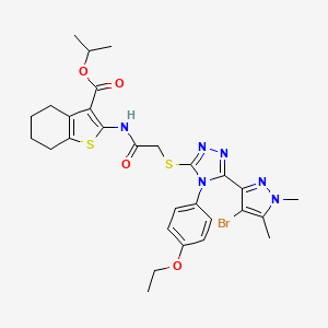 molecular formula C29H33BrN6O4S2 B4832607 isopropyl 2-[({[5-(4-bromo-1,5-dimethyl-1H-pyrazol-3-yl)-4-(4-ethoxyphenyl)-4H-1,2,4-triazol-3-yl]thio}acetyl)amino]-4,5,6,7-tetrahydro-1-benzothiophene-3-carboxylate 