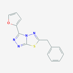 molecular formula C14H10N4OS B483262 6-Benzyl-3-(2-furyl)[1,2,4]triazolo[3,4-b][1,3,4]thiadiazole CAS No. 515875-31-7