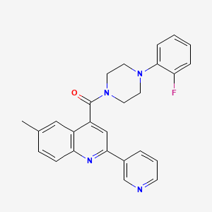 molecular formula C26H23FN4O B4832622 4-{[4-(2-fluorophenyl)-1-piperazinyl]carbonyl}-6-methyl-2-(3-pyridinyl)quinoline 