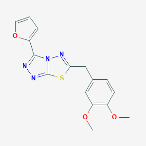 molecular formula C16H14N4O3S B483265 6-(3,4-Dimethoxybenzyl)-3-(2-furyl)[1,2,4]triazolo[3,4-b][1,3,4]thiadiazole CAS No. 878433-37-5