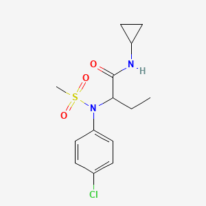 molecular formula C14H19ClN2O3S B4832667 2-[(4-chlorophenyl)(methylsulfonyl)amino]-N-cyclopropylbutanamide 