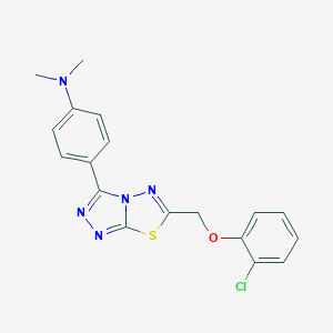 molecular formula C18H16ClN5OS B483268 (4-{6-[(2-Chlorophenoxy)methyl][1,2,4]triazolo[3,4-b][1,3,4]thiadiazol-3-yl}phenyl)dimethylamine CAS No. 879563-94-7