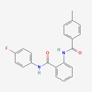 molecular formula C21H17FN2O2 B4832702 N-(4-fluorophenyl)-2-[(4-methylbenzoyl)amino]benzamide 