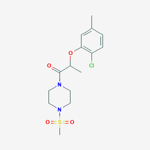 molecular formula C15H21ClN2O4S B4832708 1-[2-(2-chloro-5-methylphenoxy)propanoyl]-4-(methylsulfonyl)piperazine 