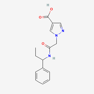 1-{2-oxo-2-[(1-phenylpropyl)amino]ethyl}-1H-pyrazole-4-carboxylic acid