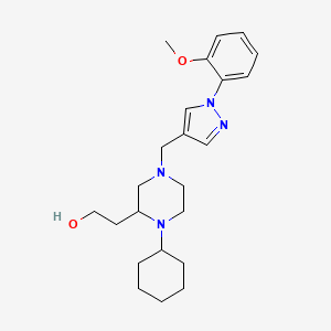 2-(1-cyclohexyl-4-{[1-(2-methoxyphenyl)-1H-pyrazol-4-yl]methyl}-2-piperazinyl)ethanol