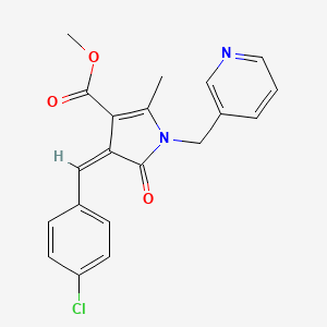 molecular formula C20H17ClN2O3 B4832723 methyl 4-(4-chlorobenzylidene)-2-methyl-5-oxo-1-(3-pyridinylmethyl)-4,5-dihydro-1H-pyrrole-3-carboxylate 