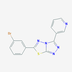 molecular formula C14H8BrN5S B483273 6-(3-Bromophenyl)-3-(3-pyridinyl)[1,2,4]triazolo[3,4-b][1,3,4]thiadiazole CAS No. 879575-24-3